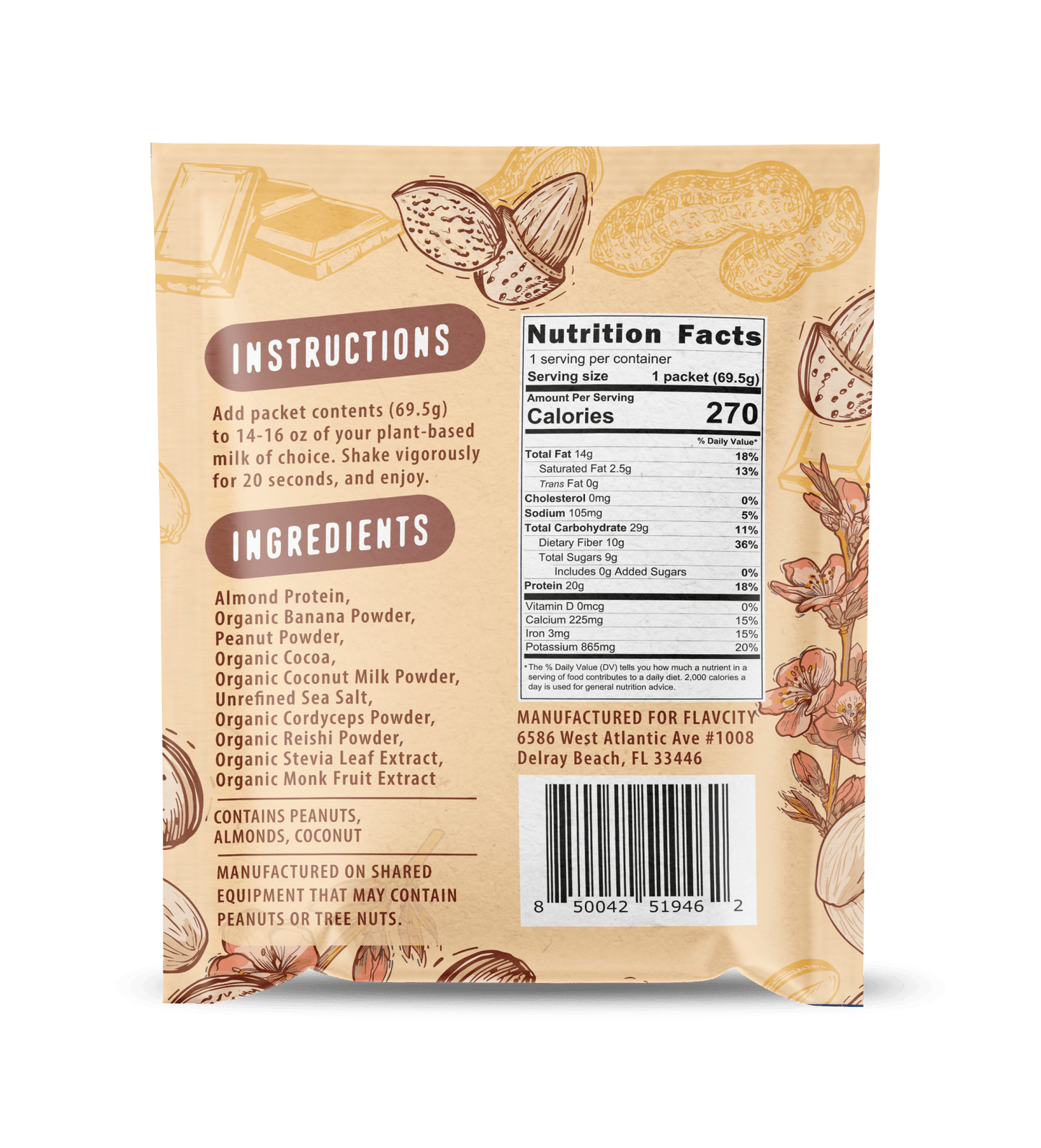 Protein Smoothie Single-Serve Plant-Based Chocolate Peanut Butter