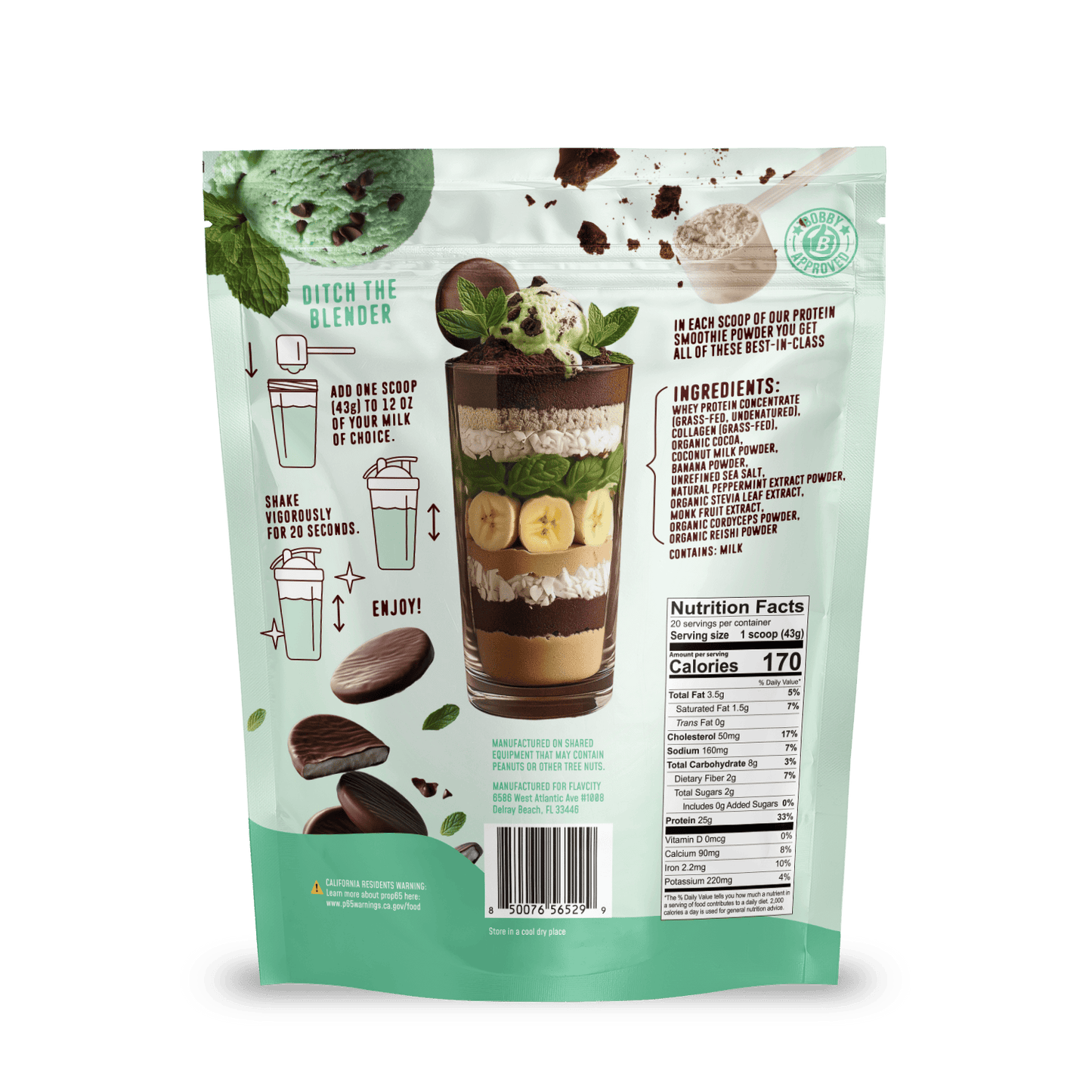 Mint Chocolate Protein Smoothie